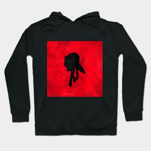 Ghost Wolf with Red Abstract Background Hoodie